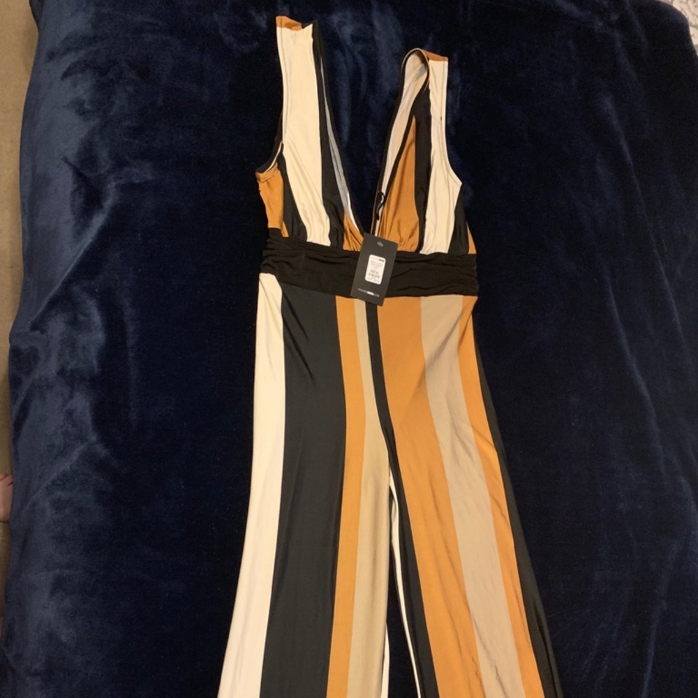 Tan and Brown Jumpsuit